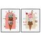 Stupell Industries Bright Pastels Ice Cream 2pc Framed Giclee Wall Art Set Design by Haley Knighten